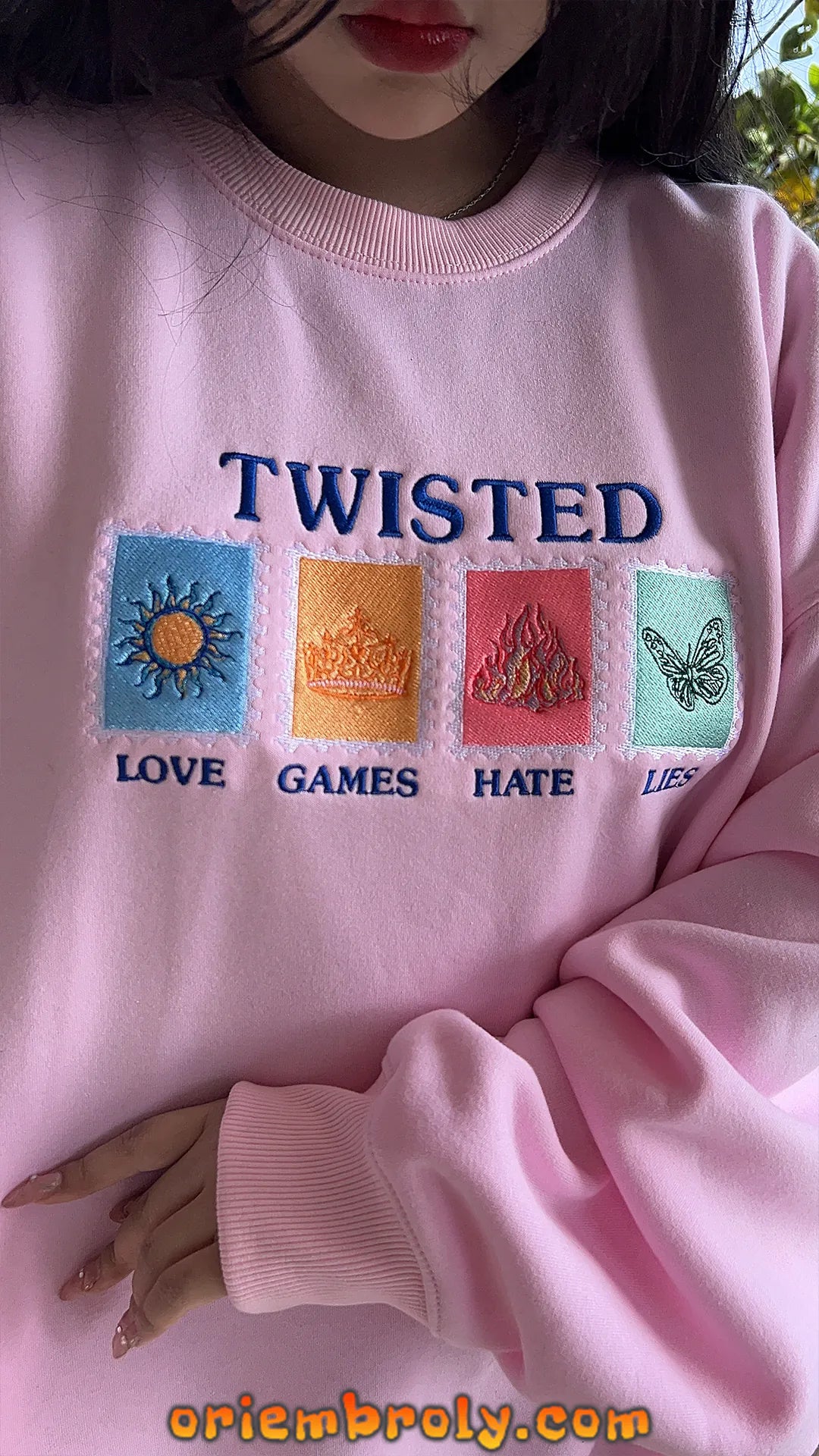 Twisted Love Embroidered Sweatshirt – Bookish Gift for Romance Readers, Ana Huang Merch, Glitter Twisted Series Fan Hoodie