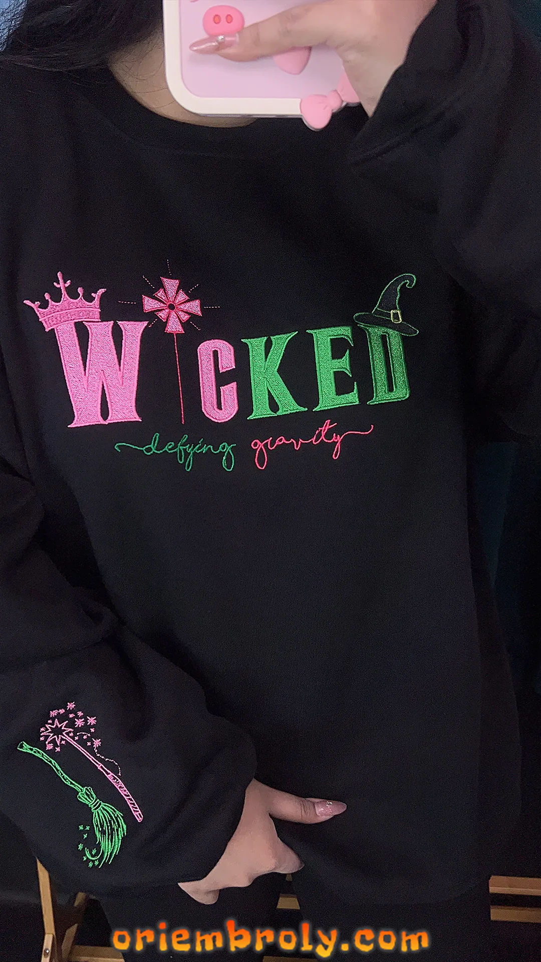 Wicked Defy Gravity Embroidered Sweatshirt