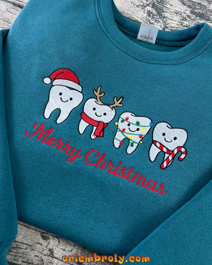 Christmas Dentist Embroidered Sweatshirt