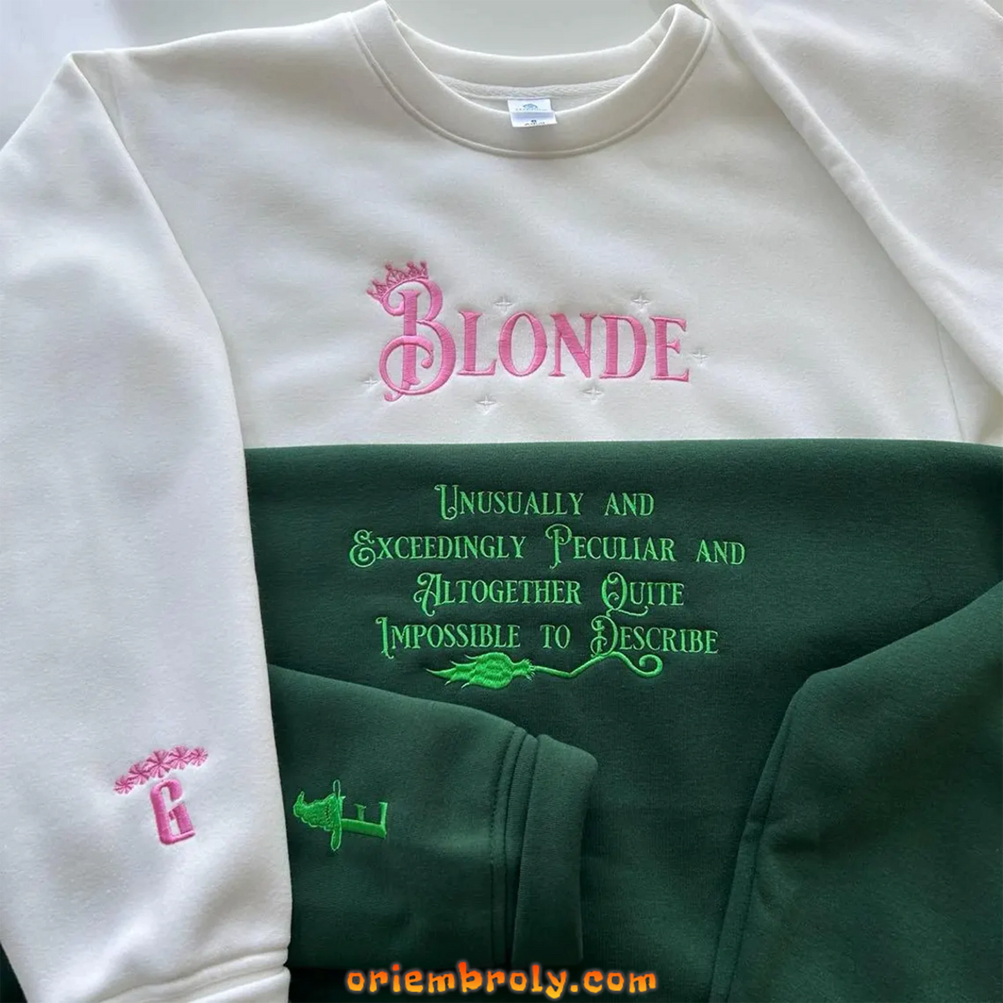 Elphaba Glinda Wicked Embroidered Sweatshirts