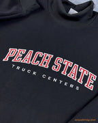 Custom Arched Varsity Collegiate Embroidered Oversized Mock Neck Sweatshirt
