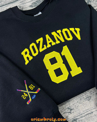 Hollander 24 & Rozanov 81  Hockey Fan Crewneck Sweatshirt