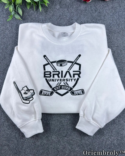 Briar University Embroidered Sweatshirt – Off Campus Hockey Romance Crewneck