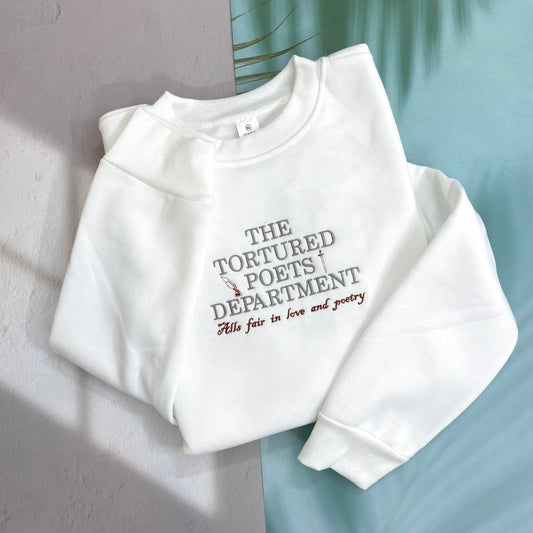 All's Fair In Love And Poetry TTPD Est 2024 Embroidered Sweatshirt