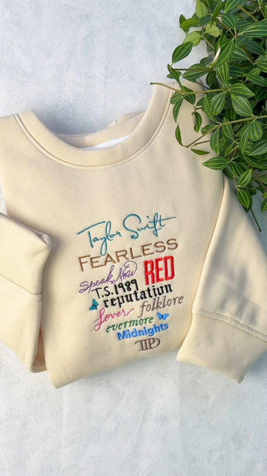 Taylor Swift Albums Embroidered Sweatshirt