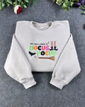 Bunch Of Hocus Pocus Witch Broom Embroidered Light Grey Sweatshirt