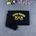 Stick Season Hockey Embroidered Crewneck Sweatshirt – Vintage Northern Winter Fleece