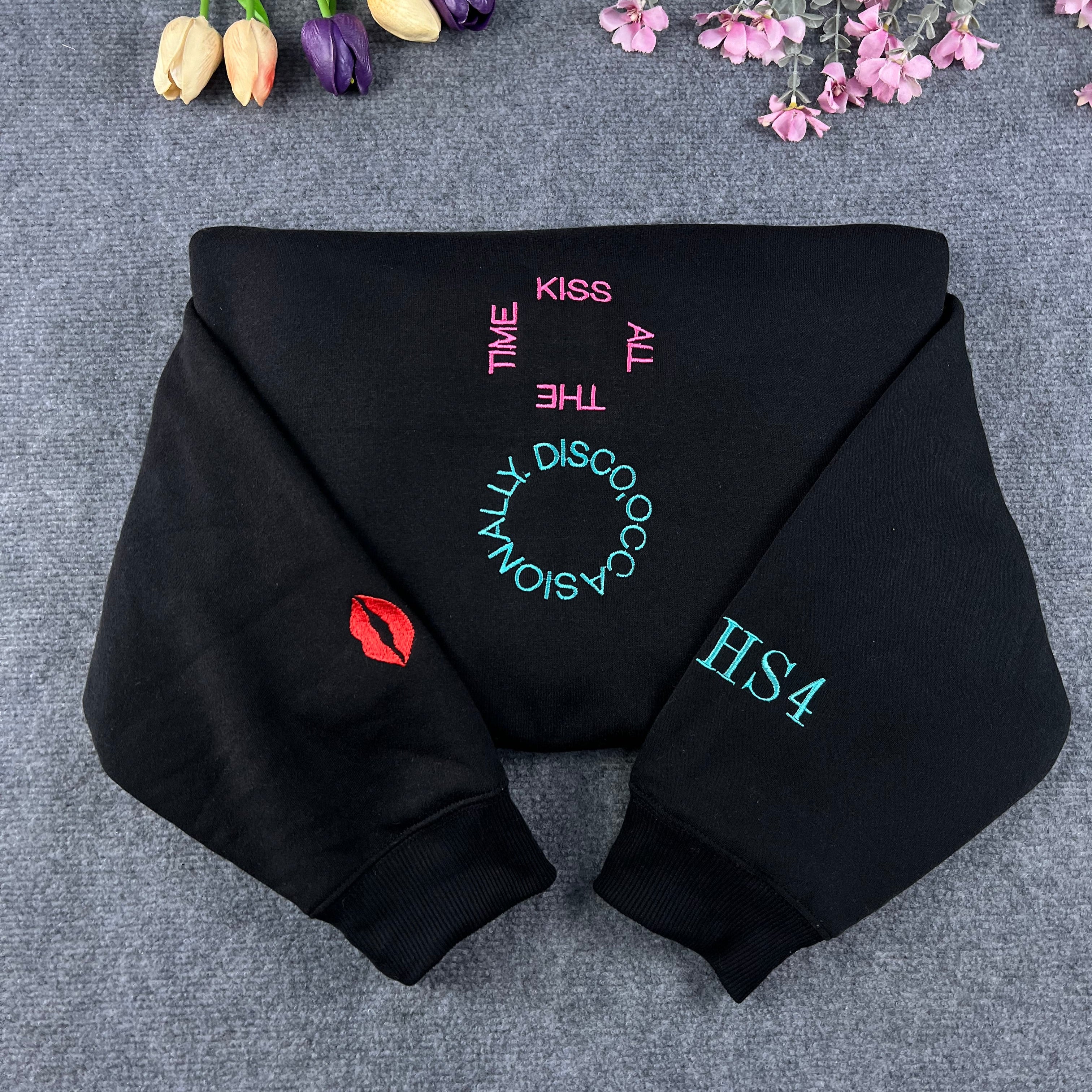 Satellite Disco Embroidered Crewneck – HS4 Inspired Black Sweatshirt