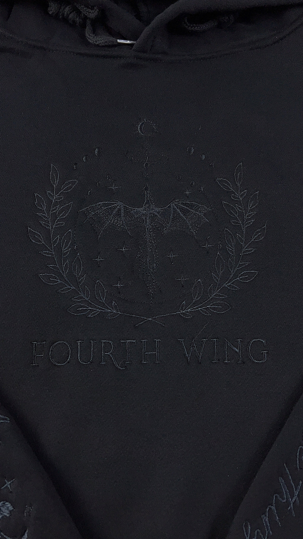 Riders Quadrant Shadow Embroidered Hoodie – Dragon War College Tone-on-Tone Sweatshirt – Book Lover Gift