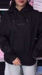 Riders Quadrant Shadow Embroidered Hoodie – Dragon War College Tone-on-Tone Sweatshirt – Book Lover Gift