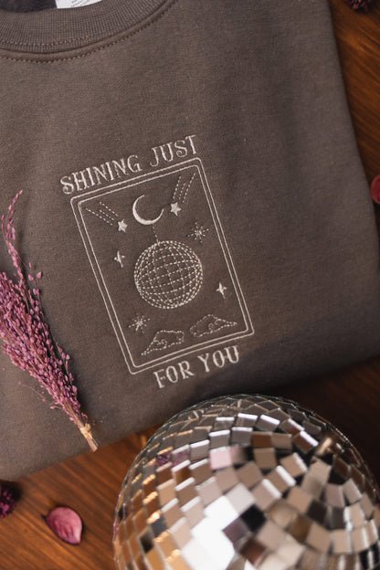 Mirrorball Fortune Card- Embroidered Sweatshirt
