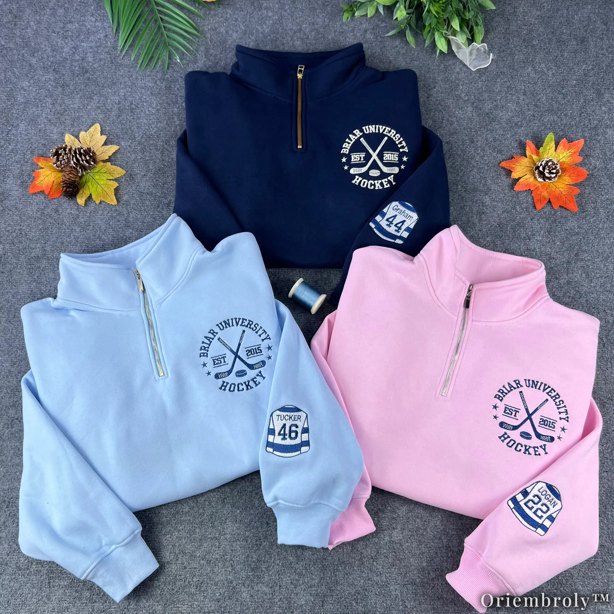 Off Campus Briar Hockey Crewneck Embroidered - Graham Tucker Logan Collection