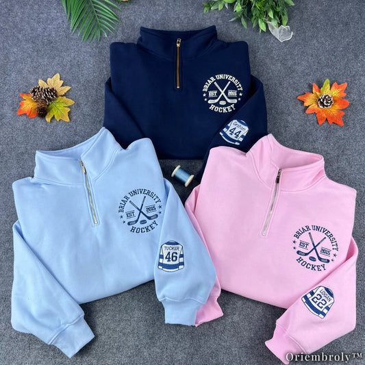 Off Campus Briar Hockey Crewneck Embroidered - Graham Tucker Logan Collection