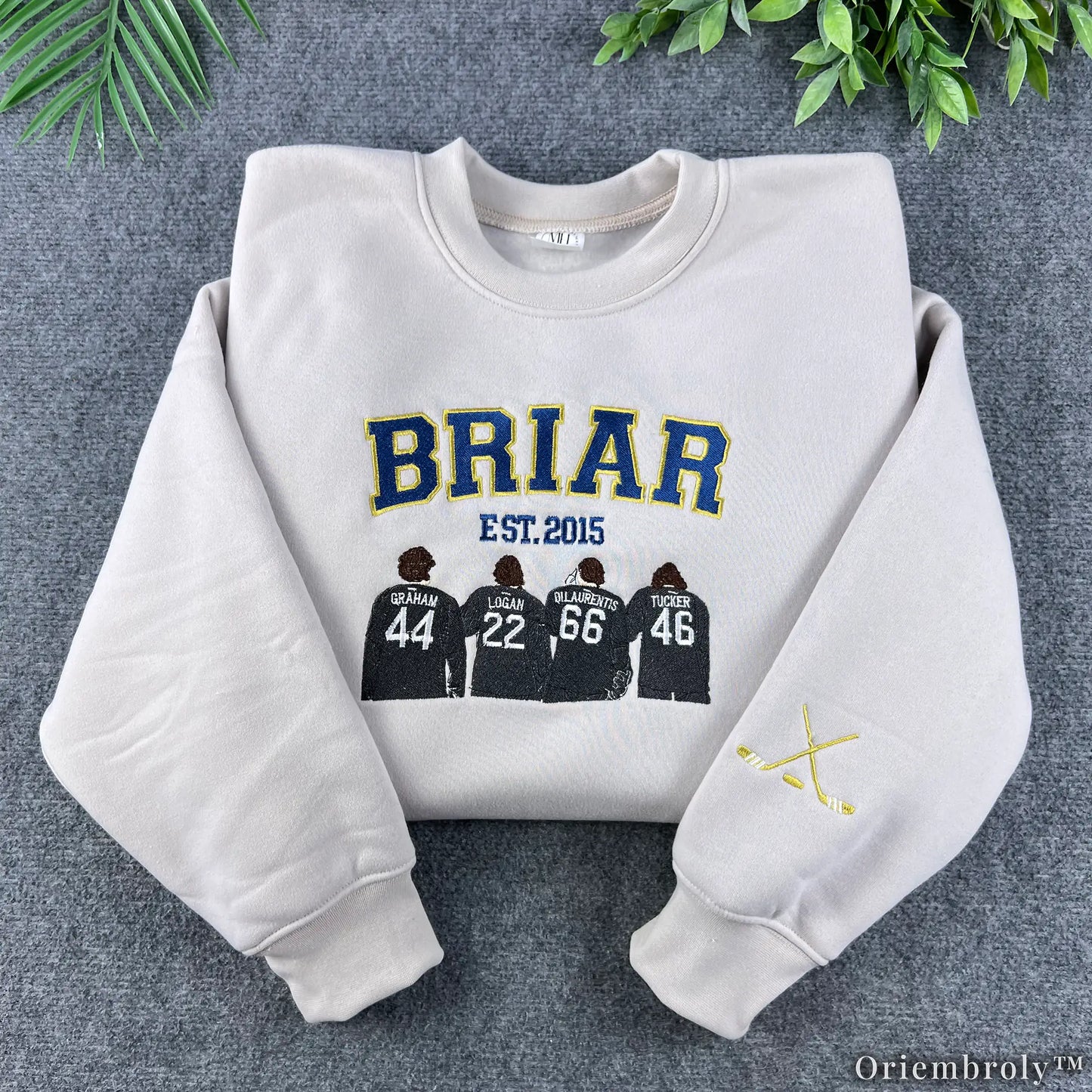 Embroidered College Varsity Sweatshirt | Bookish Campus Fleece Crewneck