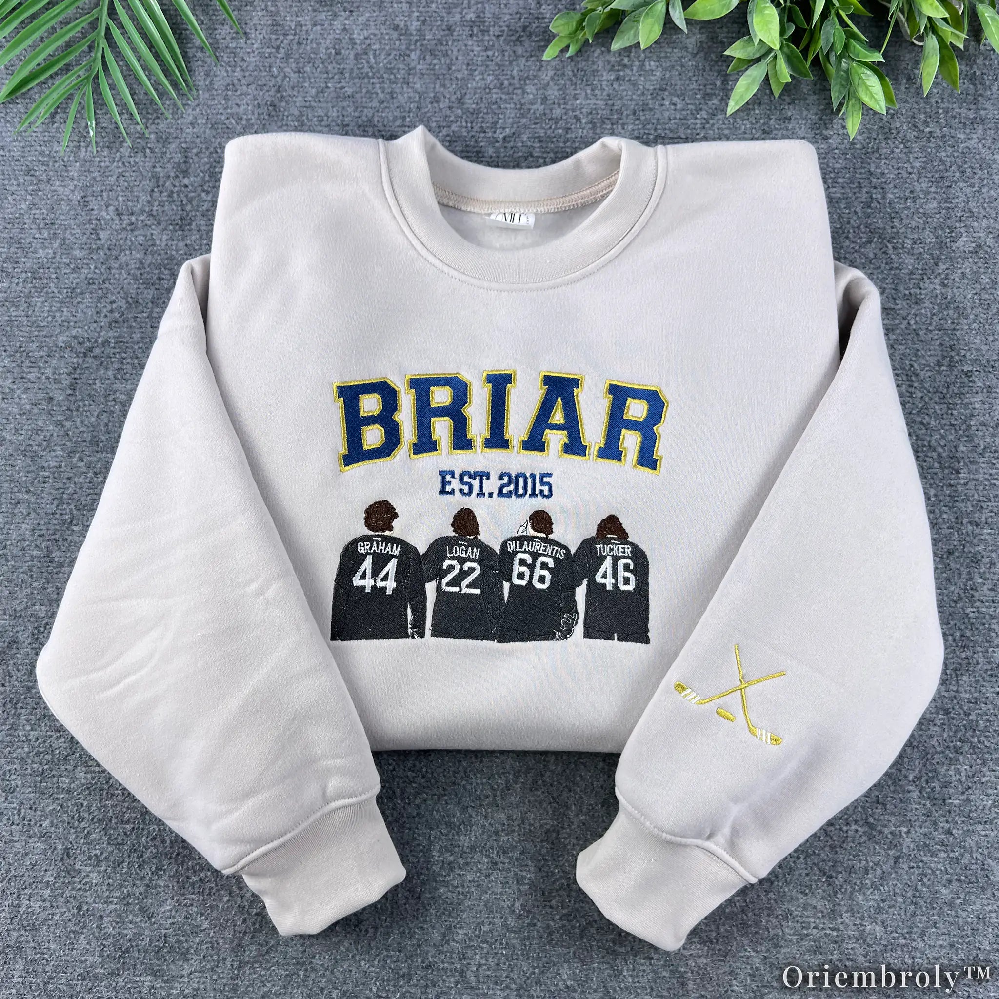 Embroidered College Varsity Sweatshirt | Bookish Campus Fleece Crewneck