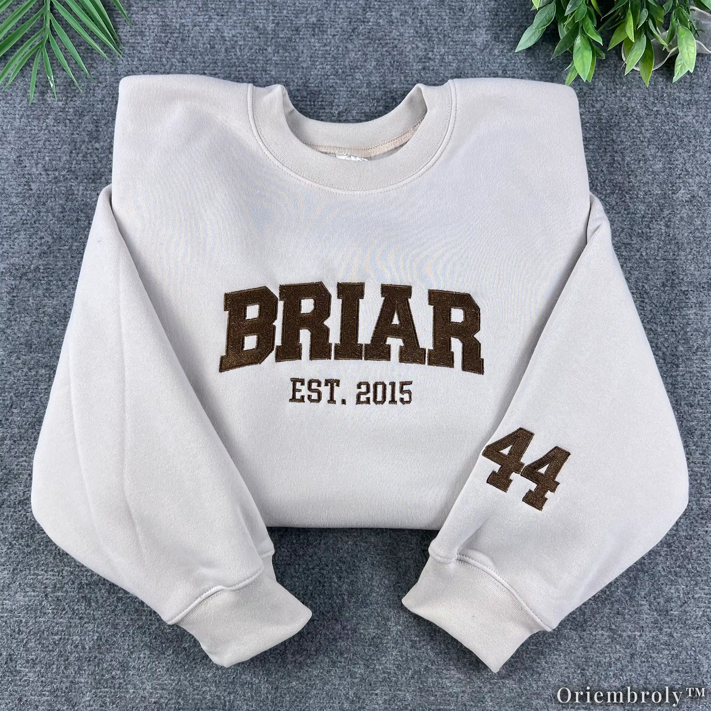 Embroidered Collegiate Varsity Sweatshirt | University Inspired Fleece Crewneck