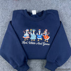 Funny Goose Patriotic Sweatshirt - Red White And Goose Americana