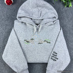 Skeleton Hands & Moth Embroidered Hoodie – Dark Academia Botanical Gothic Fleece Sweatshirt, Vintage Nature Aesthetic Unisex Gift