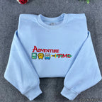 Fantasy Adventure Embroidered Hoodie | Whimsical Cartoon Fleece Hoodie