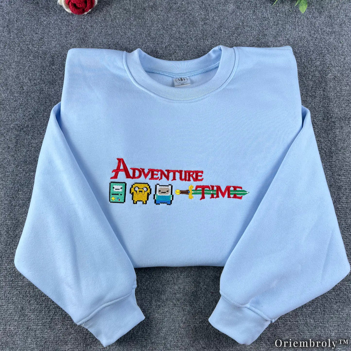 Fantasy Adventure Embroidered Hoodie | Whimsical Cartoon Fleece Hoodie