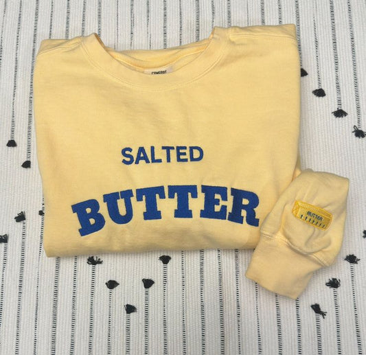 Salted butter embroidered sweatshirt, butter gift