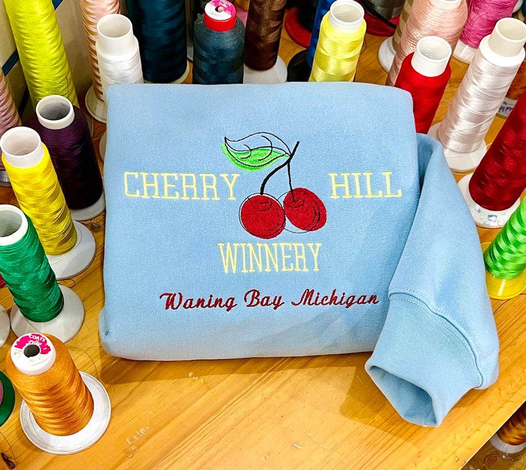 Cherry Hill Winery Funny Story Emily Henry embroidery sweatshirt