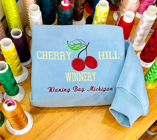 Cherry Hill Winery Funny Story Emily Henry embroidery sweatshirt
