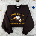 Embroidered Autumn Reader Sweatshirt – Cozy Bookworm Coffee Crewneck