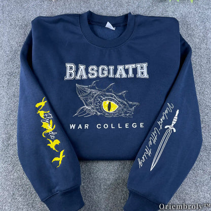 Fourth Wing Embroidered Crewneck - Vintage Dragon Rider Merch