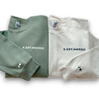 Custom embroidered Roman numeral T-shirt, perfect Valentine’s Day gift for couples, personalized with a meaningful date.
