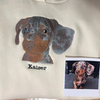 Custom Dog Face Embroidered Sweatshirt - Personalized Pet Portrait Gift