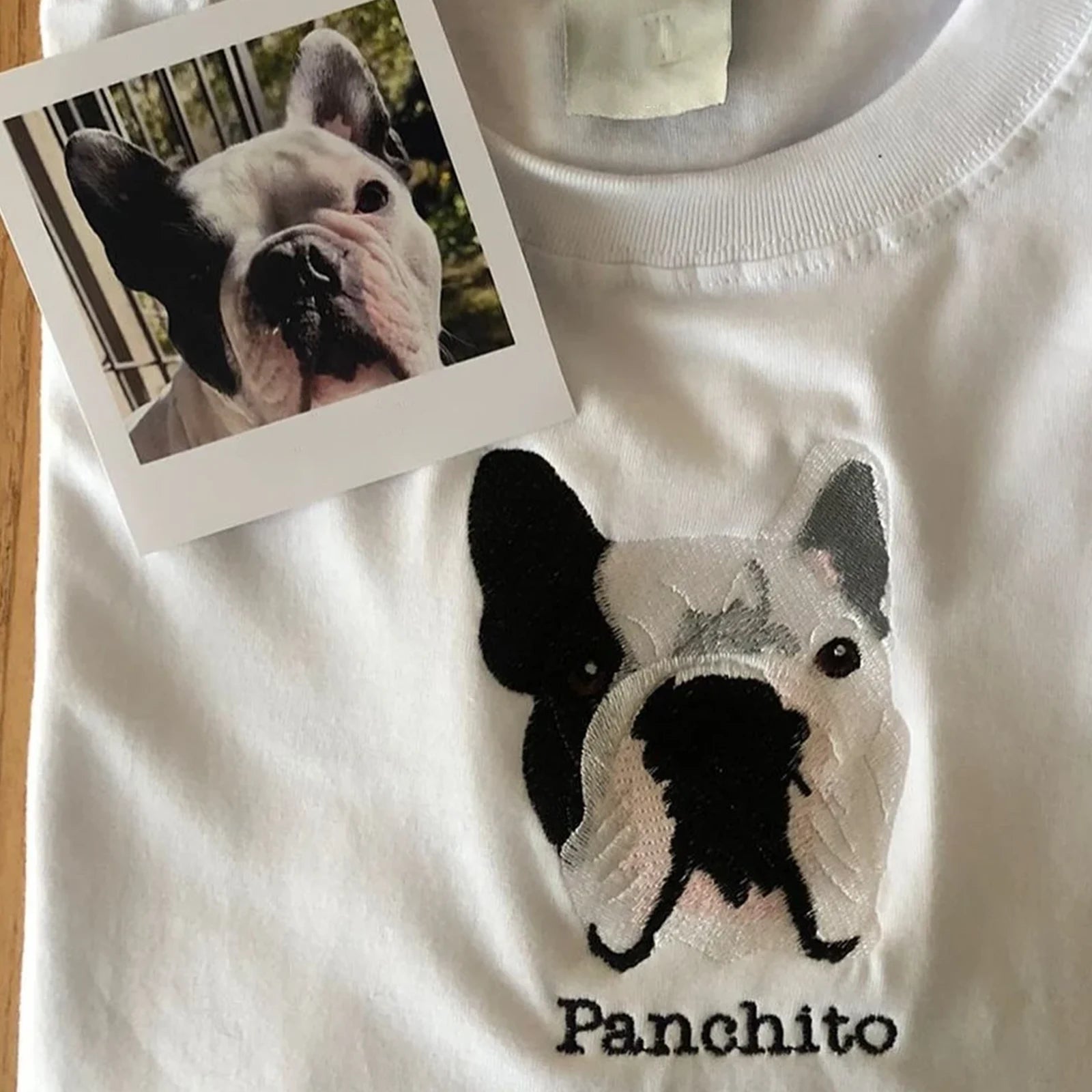 Personalized dog face embroidered sweatshirt with custom name hoodie