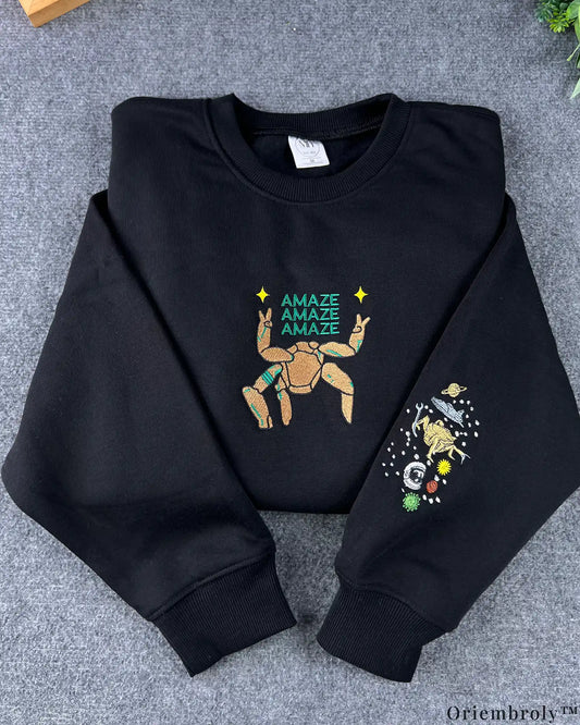Five-Legged Space Companion Embroidered Crewneck Sweatshirt