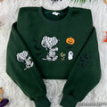 Embroidered Mummy Puppy Halloween Sweatshirt – Cute Ghost & Pumpkin Cozy Fleece Crewneck