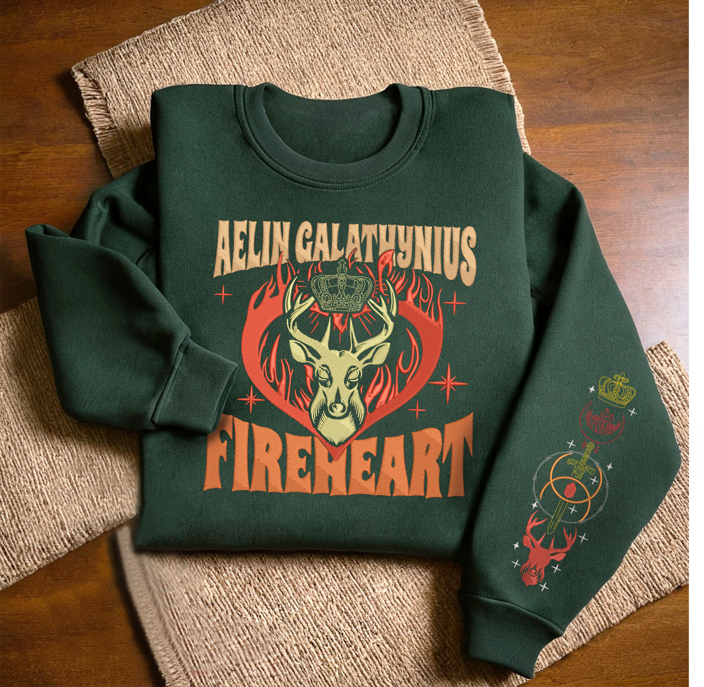 Throne Of Glass Fireheart Embroidered Sweatshirt