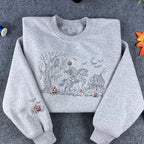 Headless Horseman Embroidered Sweatshirt – Sleepy Hollow Halloween Crewneck, Vintage Pumpkin Ghost Story Pullover