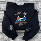 Show off your Supernatural fandom with an embroidered design of Dean, Sam, and the legendary Baby Impala.