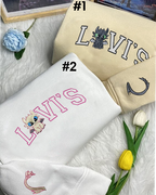 Toothless Night Light Fury x Levi's Couple Embroidered Sweatshirt