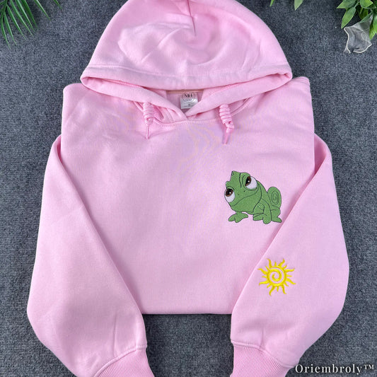 Golden Sun Varsity Embroidered Sweatshirt | Fairytale Cottagecore Fleece Crewneck