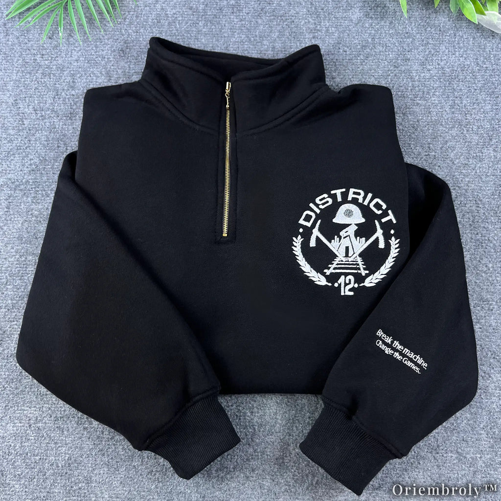 District 12 Embroidered Sweatshirt - Hunger Games Inspired Varsity