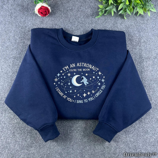 Mountain Folk Embroidered Sweatshirt | Cozy Indie Nature Fleece Crewneck