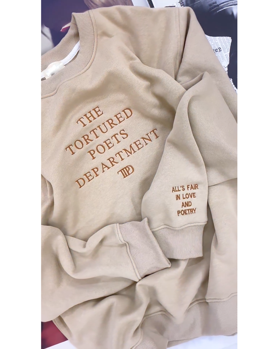 The Tortured Poets Department Embroidered Crewneck Sweatshirt