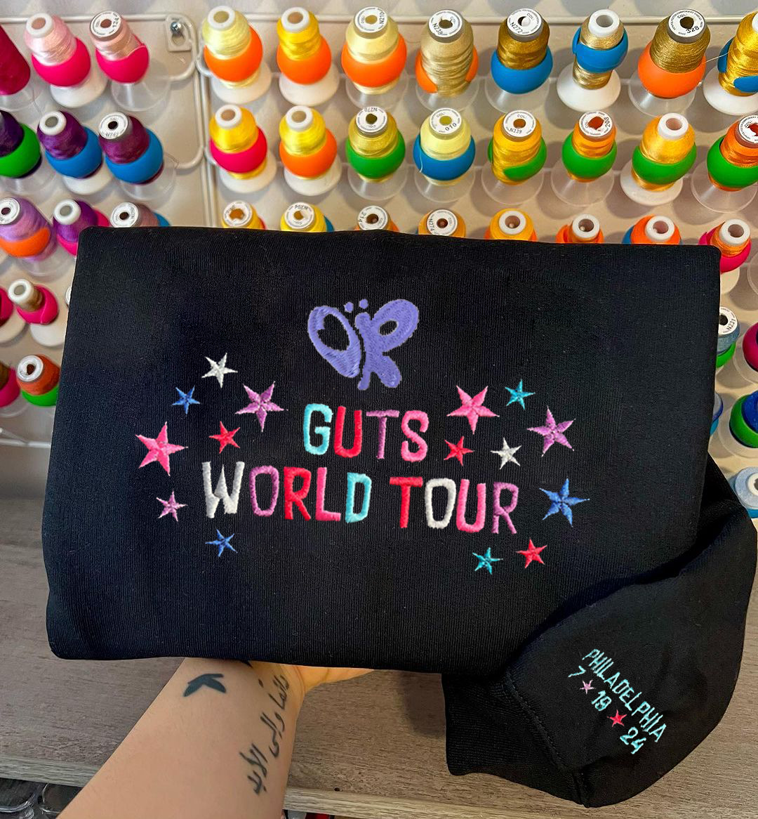 Custom Olivia Rodrigo Guts Tour 2024 Embroidery Sweatshirt