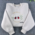 Cottagecore Folk Sweatshirt - Ladybug Wildflower Patch