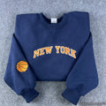 Basketball New York Navy Sweatshirt - Knicks Inspired Merch