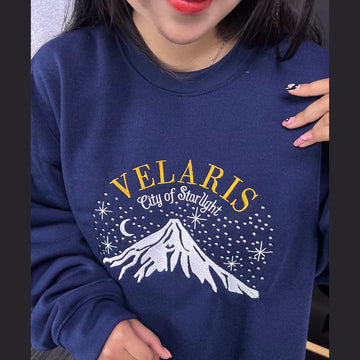 Bookish ACOTAR sweatshirt with Velaris embroidery and Night Court design