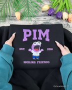 adult animation inspired embroidered crewneck