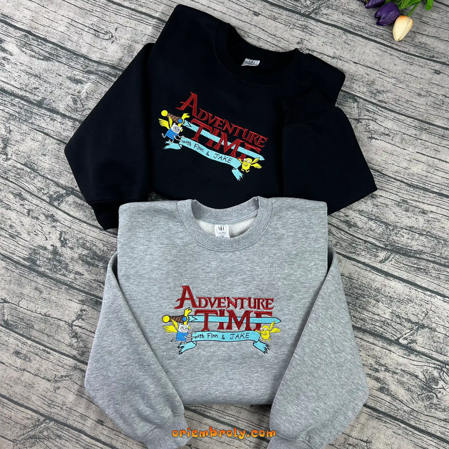 Adventure Time Finn and Jake embroidered crewneck sweatshirt