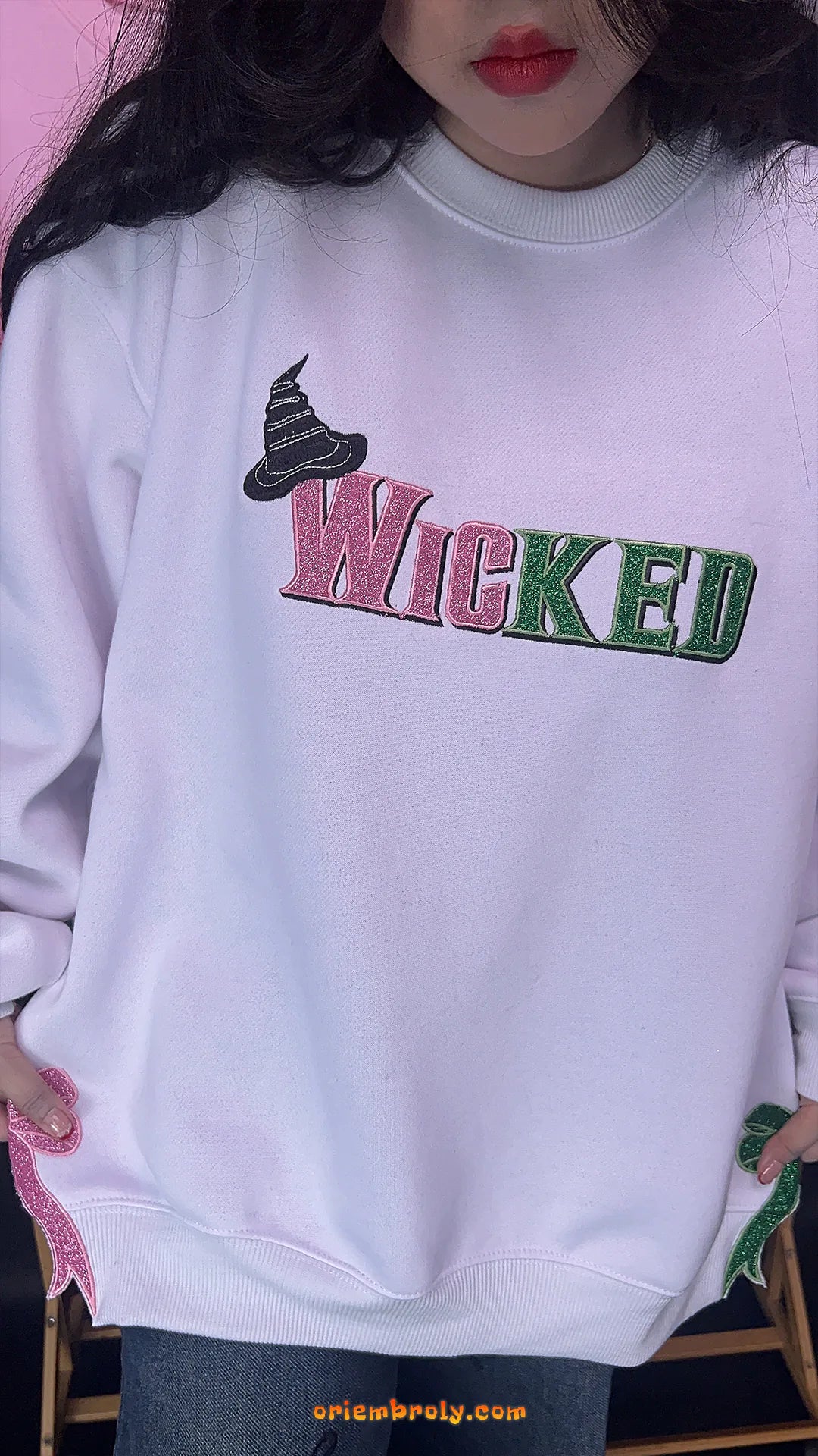 Bookish musical merch embroidered crewneck