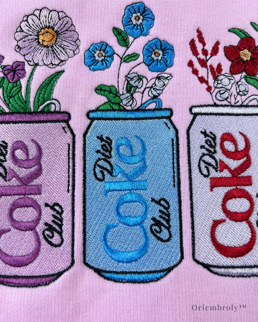 Aesthetic soda-inspired embroidered sweatshirt